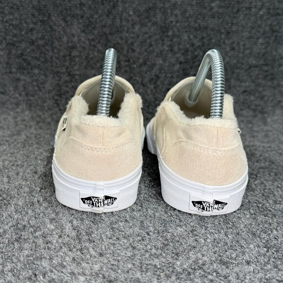 Vans Slip On Shoe Womens Size 7 Tans Suede Shearling Cuff Athletic Skate Sneaker - Picture 5 of 11
